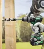 A person is using a HiKOKI cordless drill to drill a hole in a wooden post outdoors. Anteprima dell’immagine prodotto