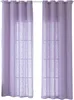 Two purple sheer curtains hanging against a white background, with a window grid pattern visible through them. Produktbild-Vorschau
