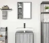 vidaXL Armoire murale de salle de bain avec miroir Gris Voir les images du produit 9