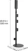 A black floor stand for vacuum cleaners with dimensions indicated. Voir les images du produit
