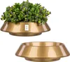 Two golden planters, one with a green artificial plant, are shown against a white background. Produktbild-Vorschau