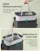 Two images showing a laundry basket with an inner bag. The top image shows the inner bag being lifted out, and the bottom image shows the inner bag securely in place. Produktbild-Vorschau