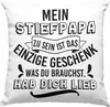 Trendation - Stiefpapa Deko-Kissen mit Füllung 40x40 Spruch Produktbild-Vorschau 1