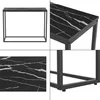 Collage of a black and white marble-patterned console table from different angles. Náhľad obrázku produktu