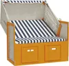 vidaXL Strandkorb mit Dach Poly Rattan & Massivholz Weiß & Produktbild-Vorschau 2