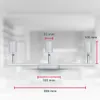 A product shot of a white ceiling spotlight with dimensions indicated by measurement lines and text. Produktbild-Vorschau