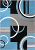 A flat lay of a rug with a geometric pattern. Voir les images du produit