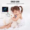 A young girl hugging a teddy bear, with a thermostat displayed on the left side of the image. Voir les images du produit