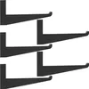 A group of black shelf brackets against a white background. Produktbild-Vorschau
