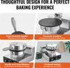 Collage of four images showcasing features of a waffle maker. Náhled obrázku produktu