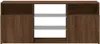 A front view of a brown wooden TV stand with open shelves in the center and closed cabinets on the sides. Anteprima dell’immagine prodotto