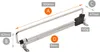 A close-up view of a retractable clothes hanger rail, showing its dimensions and weight. Náhľad obrázku produktu