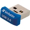 A close-up studio shot of a blue and silver Verbatim USB flash drive. Náhled obrázku produktu