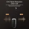 A product image showcasing a pair of Bluetooth headphones with a clip-on device, demonstrating noise reduction. Produktbild-Vorschau