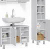 Meubles bain Vicco Fynn Blanc 4 pièces, avec armoire haute, Voir les images du produit 6