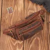 Herren Leder klassische Hüfte Nierentasche braun Vintage Produktbild-Vorschau 8