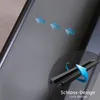 Close-up view of a retractable awning mechanism with arrows indicating airflow and a magnified view of the lock design. Produktbild-Vorschau