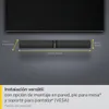 A soundbar is shown mounted below a television, with dimensions indicated. Anteprima dell’immagine prodotto