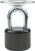 A close-up studio shot of a padlock with a black body and a silver shackle. Náhled obrázku produktu