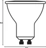 A diagram of an LED light bulb with dimensions. Anteprima dell’immagine prodotto