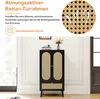 okwish Sideboard 60*40*110cm mit Rattan-Design, 2 Türen und Produktbild-Vorschau 5