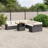 Design 11-tlg. Garten-Sofagarnitur mit Kissen Schwarz Poly Produktbild-Vorschau 1