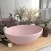vidaXL Luksusowa owalna umywalka matowa różowa 40x33 cm Podgląd zdjęcia produktu 2