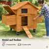 Mobiler Hühnerstall Holz mit Rampe 2 Nestboxen & Rollen Produktbild-Vorschau 2