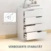 Commode HOMCOM à 4 tiroirs pour le salon, blanc brillant Voir les images du produit 6