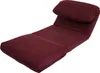 A burgundy fabric chaise lounge with a headrest, shown from a slightly elevated side angle against a white background. Podgląd zdjęcia produktu