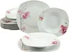 A set of white porcelain dinnerware with pink floral accents. Produktbild-Vorschau