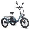 A blue electric tricycle for adults is shown against a white background. Podgląd zdjęcia produktu
