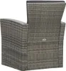 vidaXL 4-tlg. Garten-Lounge-Set mit Kissen Poly Rattan Grau Produktbild-Vorschau 4