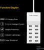 A product image displaying a white USB charger with multiple ports and a list of its features. Náhled obrázku produktu