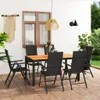 vidaXL 7-tlg. Garten-Essgruppe Schwarz und Braun Produktbild-Vorschau 2