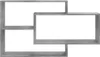 A gray, multi-level wall shelf unit against a white background. Produktbild-Vorschau