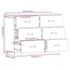 Sideboard Grau 100x40x75 cm Massivholz Kiefer Produktbild-Vorschau 8