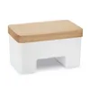 A white butter dish with a wooden lid is shown against a white background. Podgląd zdjęcia produktu