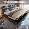 Letto imbottito 180x200 cm, colore grigio - con Anteprima dell’immagine prodotto 5