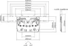 A technical drawing with dimensions of a TV wall mount. Anteprima dell’immagine prodotto