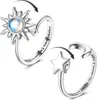 Adramata Set di 2 anelli Fidget Girasole d'argento Donna Anteprima dell’immagine prodotto 1