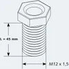 Keenberk Hohl-Schraube, Länge 45 mm für Siebkorbventile M12 Produktbild-Vorschau 2