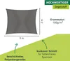 Sonnensegel Rechteck, 2x3m, anthrazit, wasserabweisend Produktbild-Vorschau 2
