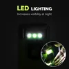 A close-up of a green device with three LED lights illuminated, and a circular inset showing a hand interacting with something under the device's light. Voir les images du produit