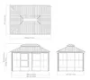 Sojag Olan 1014 Pavillon mit Seitenteilen Grau 4x3 m Produktbild-Vorschau 6