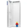 An open white pencil case with a Lego minifigure standing inside. Produktbild-Vorschau