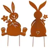 2er Set XL Outdoor Osterdeko Osterhasen 26cm x 50cm Produktbild-Vorschau 1