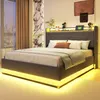 A modern bedroom scene with a bed and city view. Anteprima dell’immagine prodotto