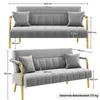 Yaheetech Polstersofa mit Armlehnen & Beine aus Metall Produktbild-Vorschau 5