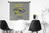 MuchoWow® Wandteppich Wandbehang Rennwagen - Flagge - Retro Produktbild-Vorschau 3